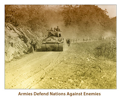 Armies Defend nations Against Enemies