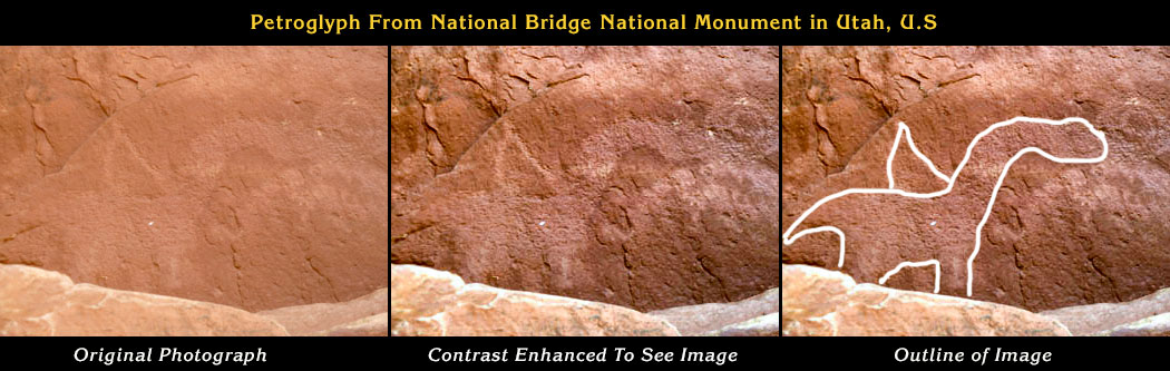 Petroglifos del Monumento Nacional Bridge en Utah, EE.UU.