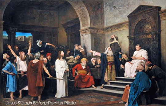 Jesus Stands Before Pontius Pilate