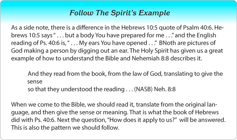 Follow The Spirit's Example - Hebrews study Once for All