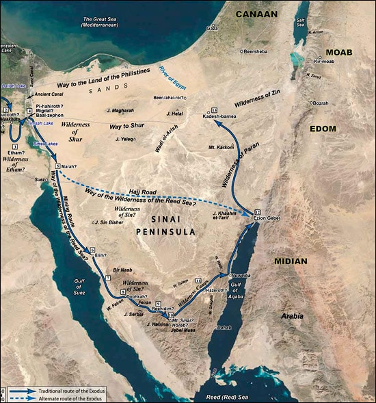 Mapa de la Península del Sinaí