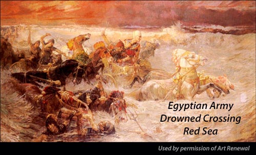 El ejército egipcio se ahogó al cruzar el Mar Rojo