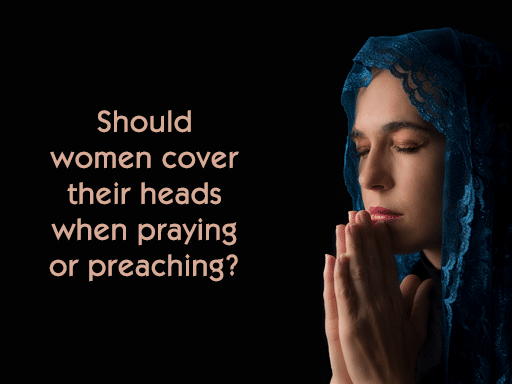 Woman Cover Head While Praying or Preaching