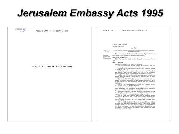 Jerusalem Embassy Acts 1995