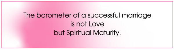 Barometer of Successful Marriage Is Not Love