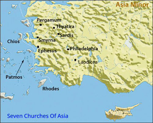 Map of the Seven Churches of Asia