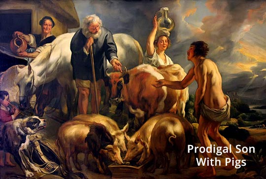 Prodigal Son with Pigs