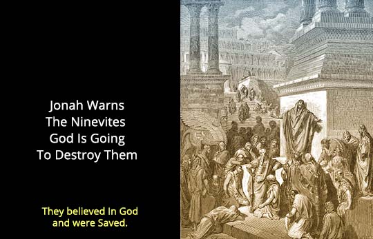 Jonás advierte a los ninivitas que Dios los destruirá