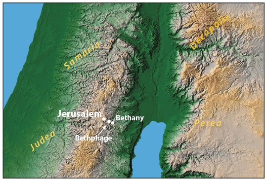 Map — Jerusalem, Bethany & Bethphage