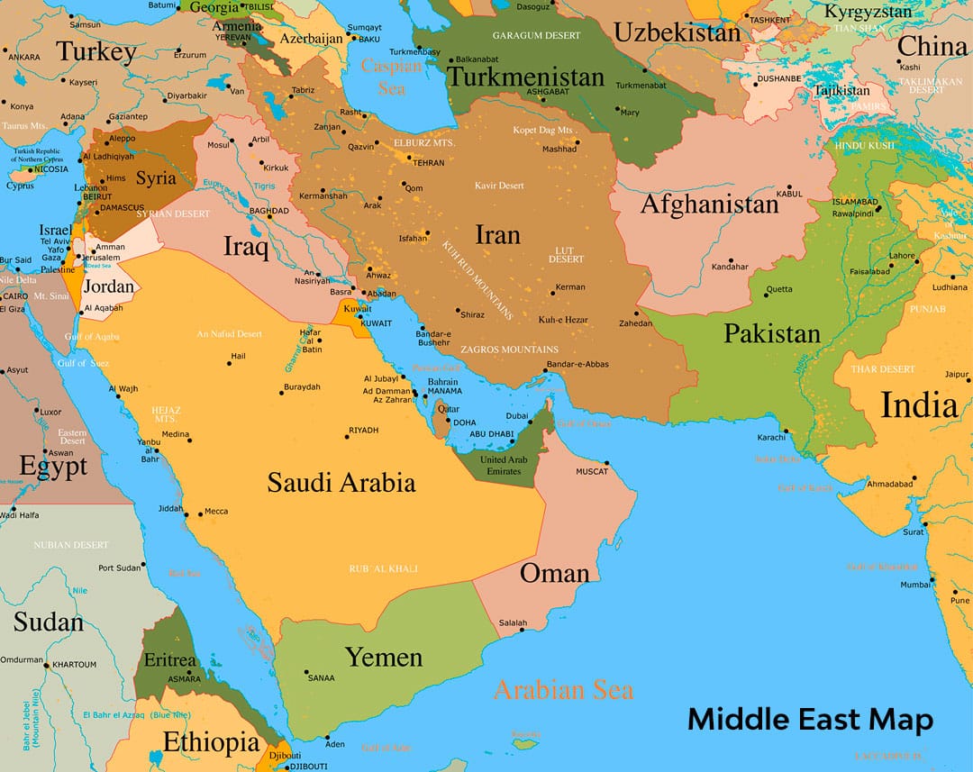 Map of Middle East