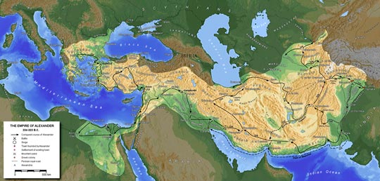 Map of Alexander the Great's Empire