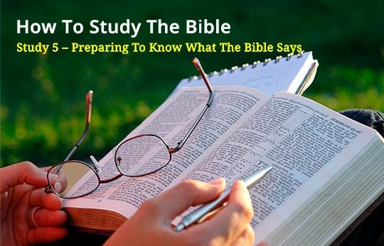 Preparing to Know what the Bible Says