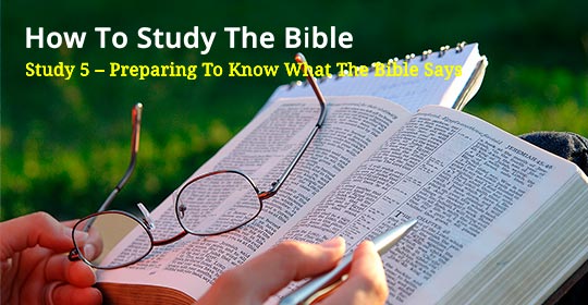 Preparing to Know what the Bible Says