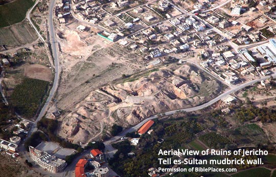 Aerial View of Ruins of Ancient Jericho - Tell es Sultan