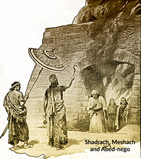 Shadrach, Meshach and Abednego Exit Fiery Pit