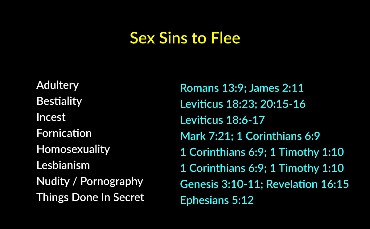 Sexual Sins To Flee