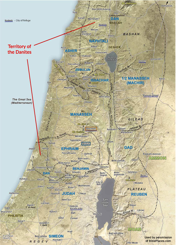Map of the Tribe of Dan