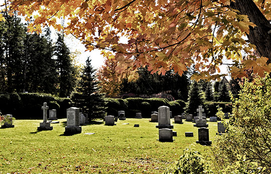 Cemetery With Tombstones