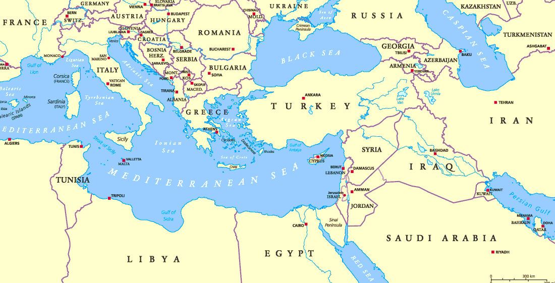 Map of the Mediterranean