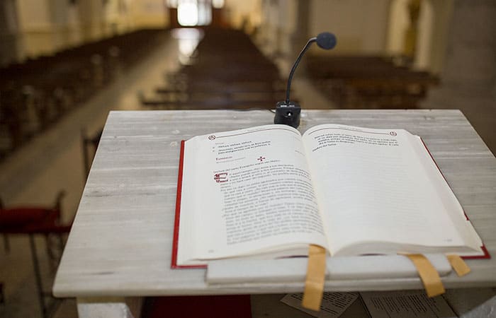 Bible On Church Pulpit