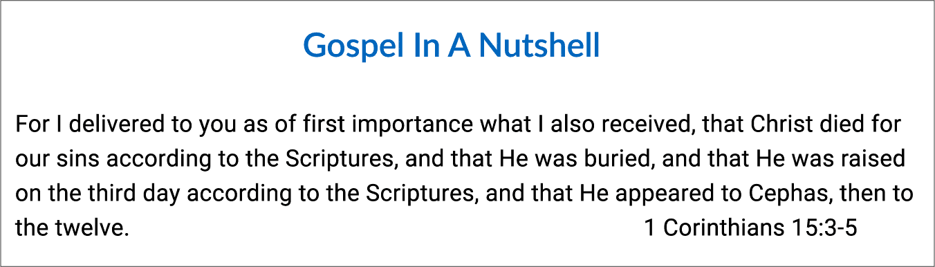 The Gospel In a Nutshell The Gospel In a Nutshell